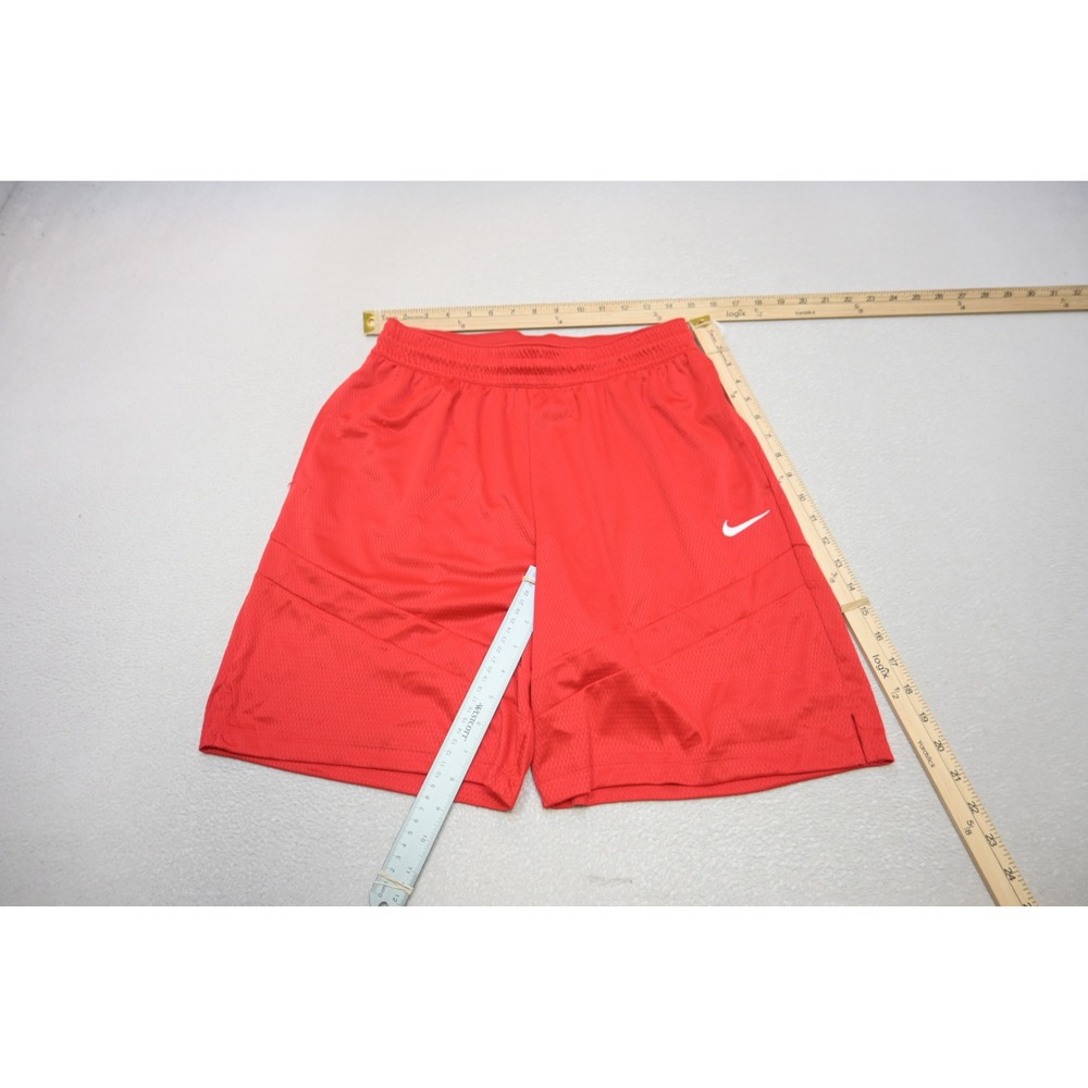 Nike‎ Athletic Gym Shorts Mens Size Medium Red Dri-FIT Mesh Pockets Excellent